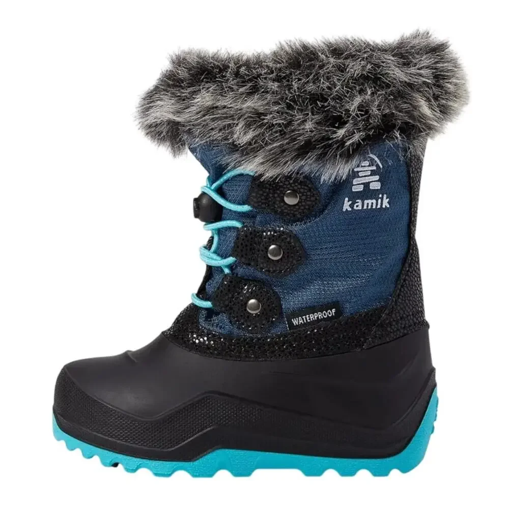 Kamik Kids Girls Powdery 3 Snow Boots US 12 EU 30 Navy Blue Black Waterproof NIB